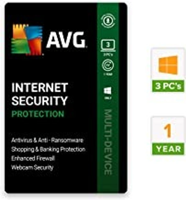 AVG Internet Security (3 PC | 1 Years) (Email Or WhatsApp Delivery In 24 Hours- No CD)