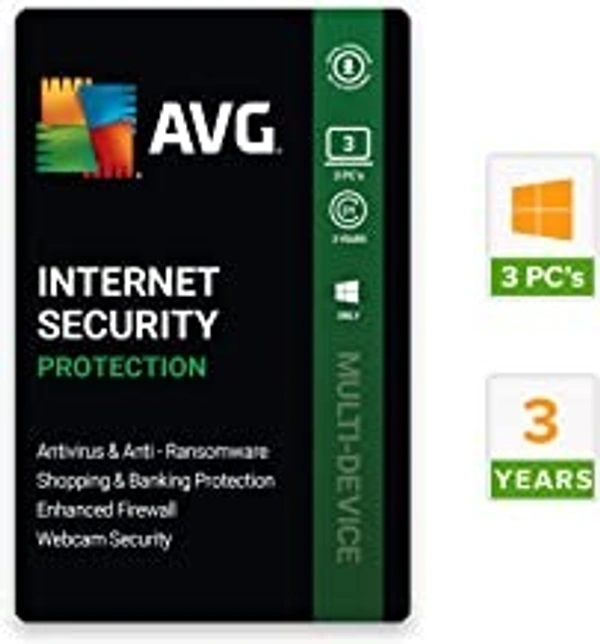 AVG Internet Security (3 PC | 3 Years) (Email Or WhatsApp Delivery In 24 Hours- No CD)