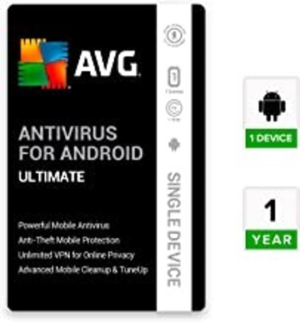 AVG Antivirus for Android - Ultimate (Incl. Antivirus, Unlimited VPN & Junk Cleaner) (1 Device | 1 Year) (Email or whatsapp Delivery in 24hours- No CD)