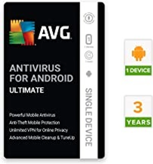 AVG Antivirus for Android - Ultimate (Incl. Antivirus, Unlimited VPN & Junk Cleaner) (1 Device | 3 Year) (Email or whatsapp Delivery in 24hours- No CD)