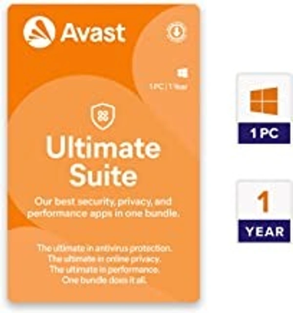Avast Ultimate PC Suite (Total Security Suite w VPN, PC Cleaner & AntiTracker) (1 PC | 1 Year) (Email or Whatsapp Delivery in 24 hours- No CD)