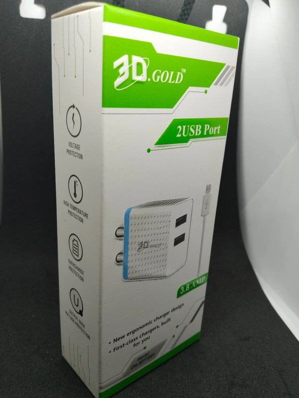 3D 2USB PORT CHARGER DOCK WITH CABLE 
