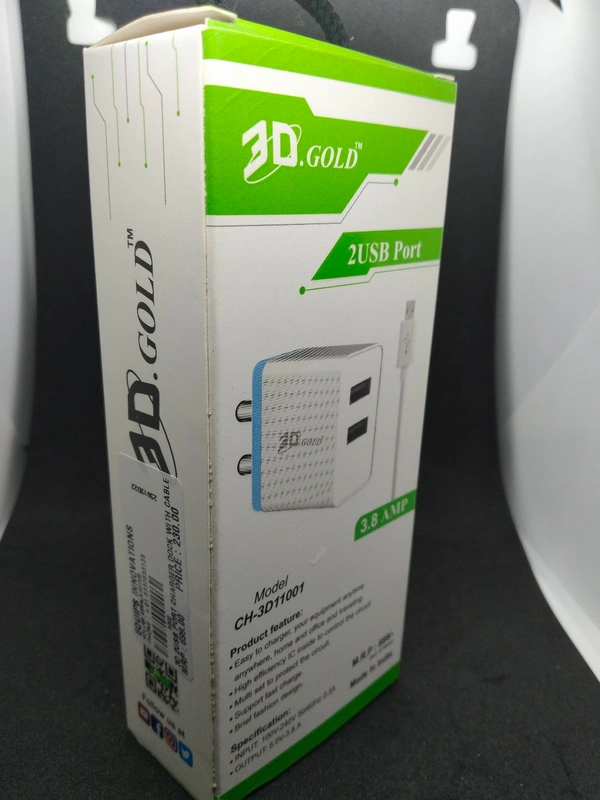 3D 2USB PORT CHARGER DOCK WITH CABLE 