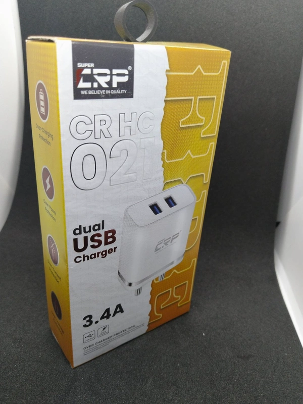 CRP 3.4A DUAL PORT CHARGER DONGLE WITH CABLE 