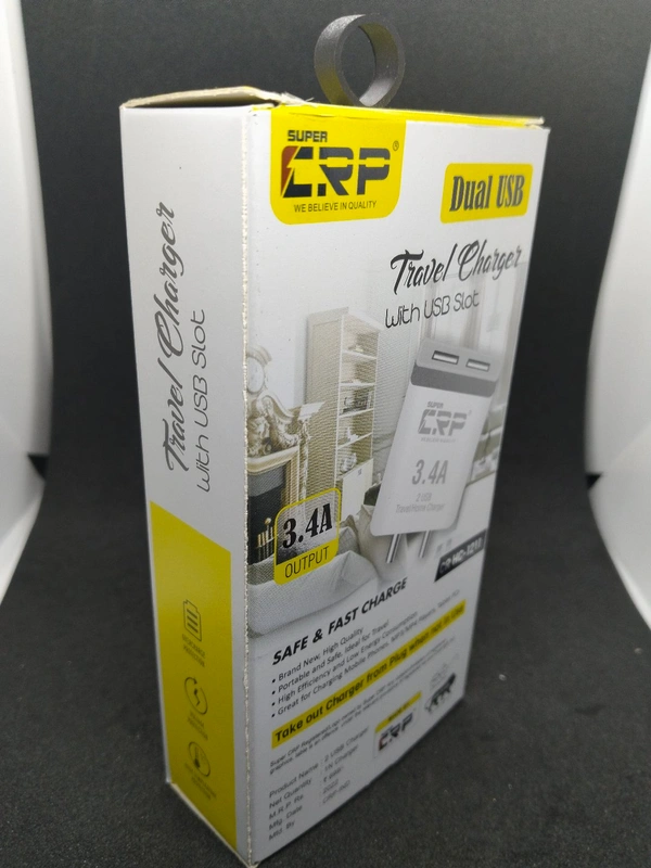 CRP 3.4A DUAL PORT CHARGER DONGLE WITH CABLE 