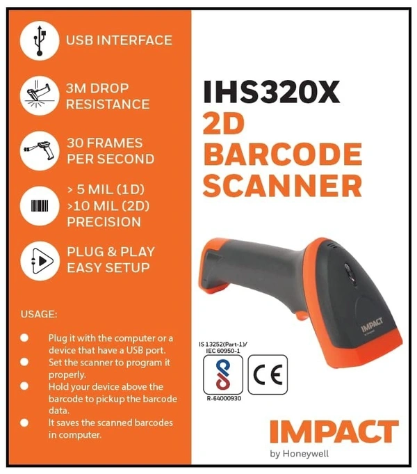 BARCODE SCANNER HONEYWELL IMPACT IHS32OX-MMS 2D