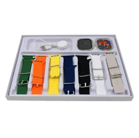 7 in 1 Ultra Smartwatch Combo with Transparent Screen Guard Watch with Seven Classic Straps For Smar twatch for MEN & WOMEN Gift Product (1 Set / Mix Color) - 49 mm, Multicolor