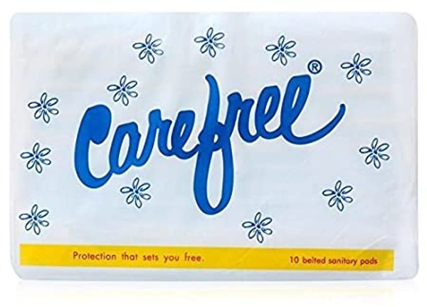 Carefree Sanitary Pads - Belted (Regular), 10 pcs Pack (Pack of 1)