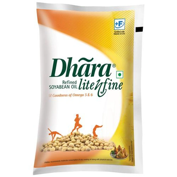 Dhara  Soyabean Oil,Refine 1 L Pouch
