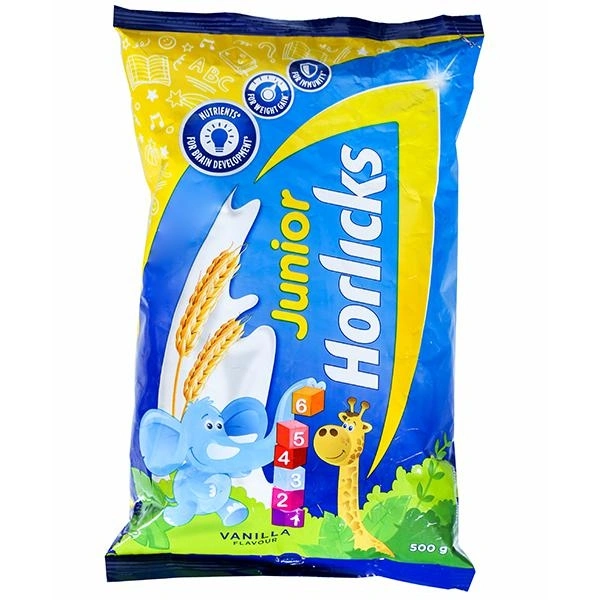Horlicks Junior Malt Based Food Vanilla Powder Pouch 500 g