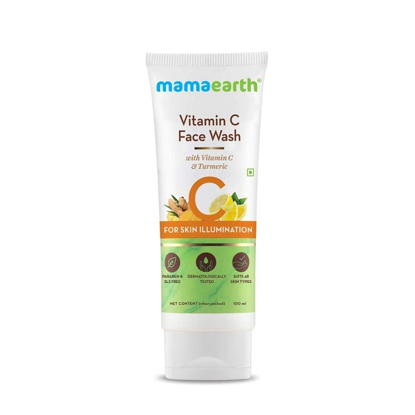 Mamaearth Vitamin C Face Wash with Vitamin C and Turmeric for Skin Illumination - 80ml