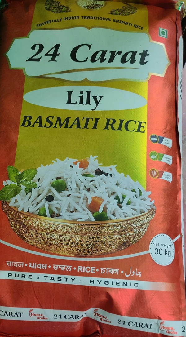 24 Carat Lily Basmati Rice 30kg Bag