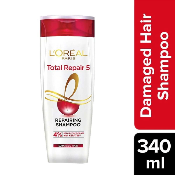 L'Oréal Paris Shampoo, For Damaged and Weak Hair, With Pro-Keratin + Ceramide, Total Repair 5, 340 ml