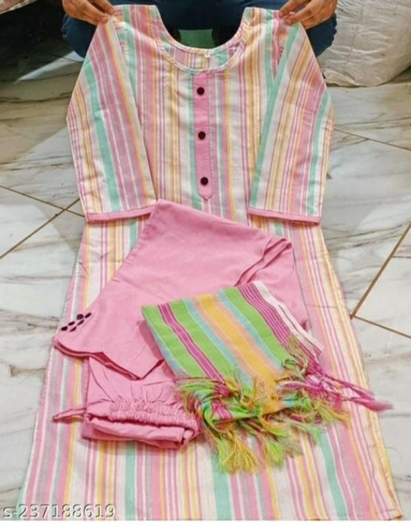 Women's Ethnic Wear Kurta And Pant With Dupatta - Pancho