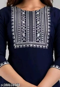 Women's Kurti's.    Women KurtisFabric : RayonSleeve Length : Three-Quarter SleevesPattern : EmbroideredCombo of : SingleSizes : S (Bust Size : 17 in, Size Length: 41 in)M (Bust Size : 18 in, Size Length: 41 in)L (Bust Size : 19 in, Size Length: 41 in)XL (Bust Size : 20 in, Size Length: 41 in)XXL (Bust Size : 21 in, Size Length: 41 in)XXXL (Bust Size : 22 in, Size Length: 41 in)Wom - Deep Koamaru, S