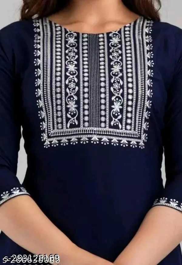Women's Kurti's.    Women KurtisFabric : RayonSleeve Length : Three-Quarter SleevesPattern : EmbroideredCombo of : SingleSizes : S (Bust Size : 17 in, Size Length: 41 in)M (Bust Size : 18 in, Size Length: 41 in)L (Bust Size : 19 in, Size Length: 41 in)XL (Bust Size : 20 in, Size Length: 41 in)XXL (Bust Size : 21 in, Size Length: 41 in)XXXL (Bust Size : 22 in, Size Length: 41 in)Wom - Deep Koamaru, S