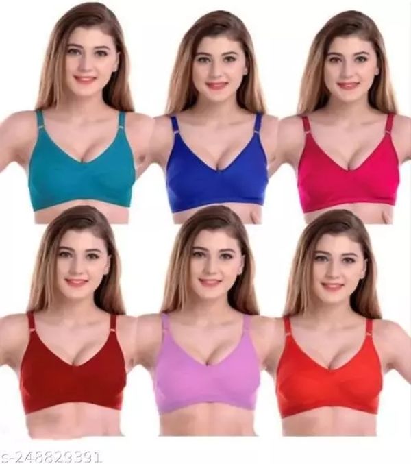 Unmatched Comfort and Style: Meesho Bra Combo - Pack of 6 Fabulous  Non-Padded Bras for Women