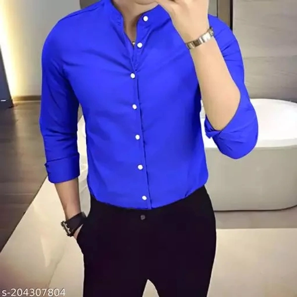 Imported Formal Shirts For Mens - Cerulean Blue, M
