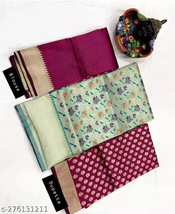 Kanjiveram Silk pure Zari lehanga with blouse along with Duppta - Japanese Laurel, Free Size