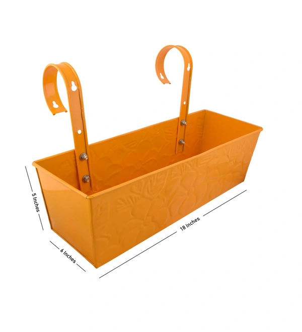 Embossed Rectangular Pot Yellow