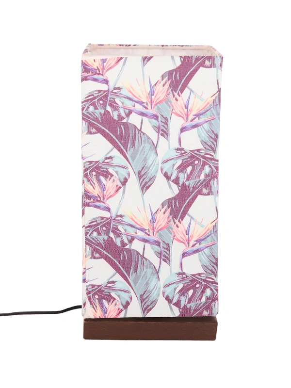 Birds Of Paradise Lamp with Wooden Base