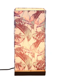 Birds Of Paradise Lamp with Wooden Base
