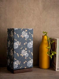 Golden Leaves Lamp with Wooden Base