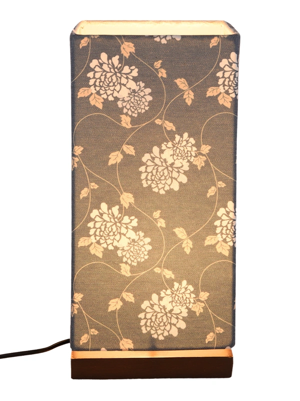 Golden Leaves Lamp with Wooden Base