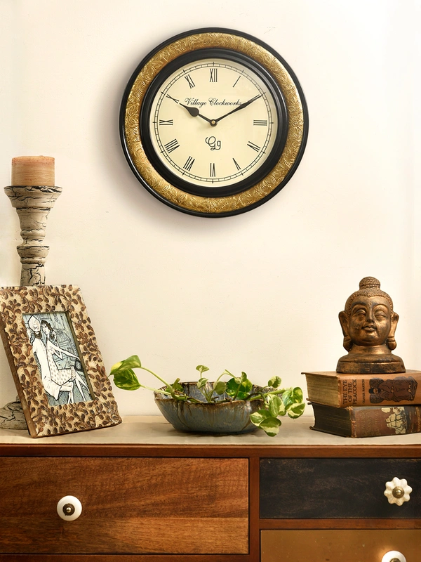 Round Embossed Brass 12 Inches