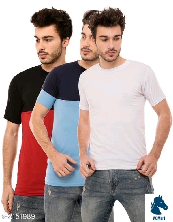 Stylish Trendy Men's Cotton Blend Tshirts Combo - M