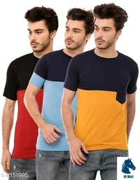 Stylish Trendy Men's Cotton Blend Tshirts Combo - M