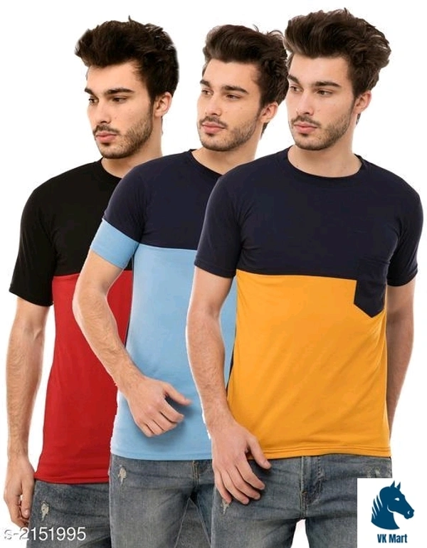 Stylish Trendy Men's Cotton Blend Tshirts Combo - M