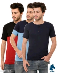 Stylish Trendy Men's Cotton Blend Tshirts Combo - M