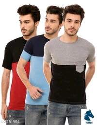 Stylish Trendy Men's Cotton Blend Tshirts Combo - M