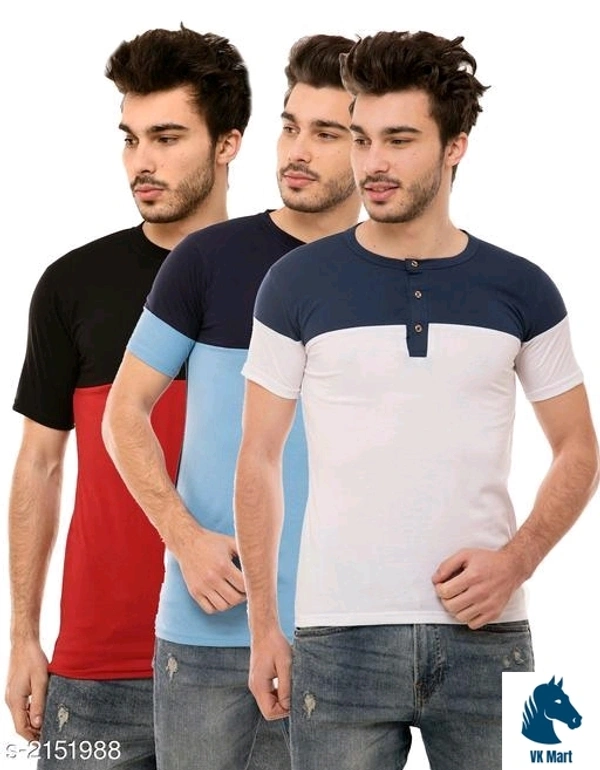 Stylish Trendy Men's Cotton Blend Tshirts Combo - M
