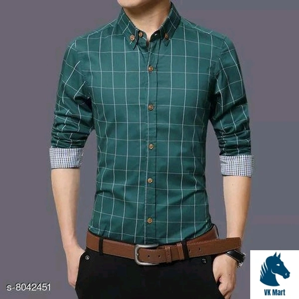 Trendy Young Man Checked Shirt Slim Fit - Blue Dianne, M