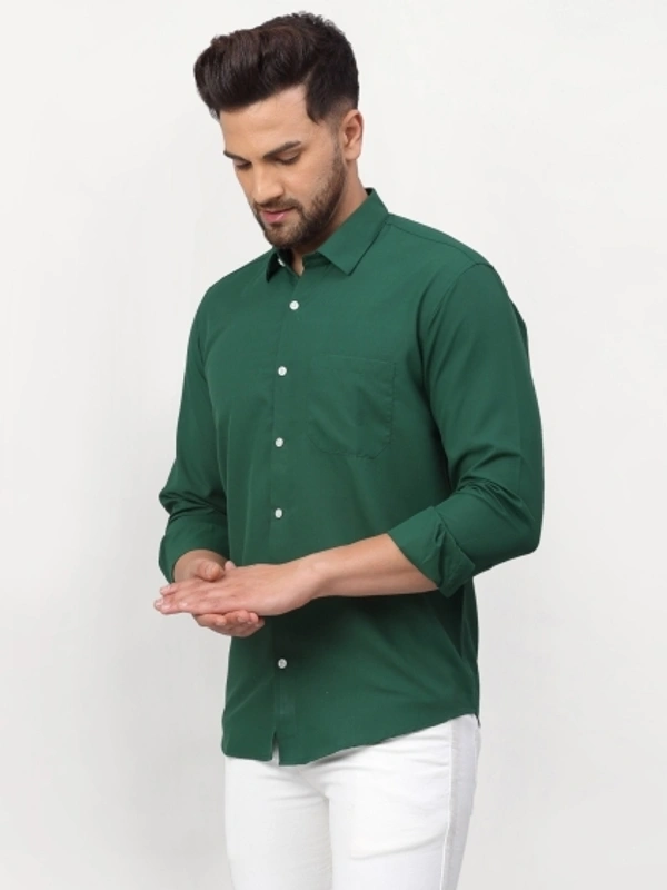 JAINISH Men Solid Casual Green Shirt  - S