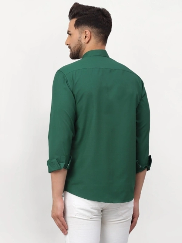 JAINISH Men Solid Casual Green Shirt  - L