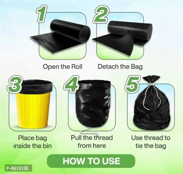 Dustbin Bag Medium Size (19*21 Inches) - Black