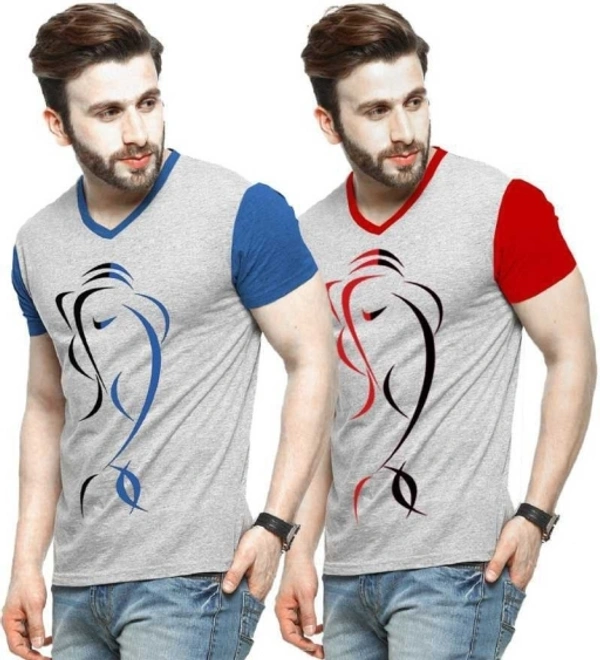 Printed Men's Multi Colour T-shirts Combo - M
