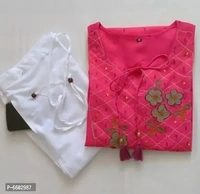 Stylish Embroidered Kurta With Pant Set - M