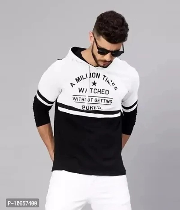 Stylish Hooded Neck T-Shirts - L