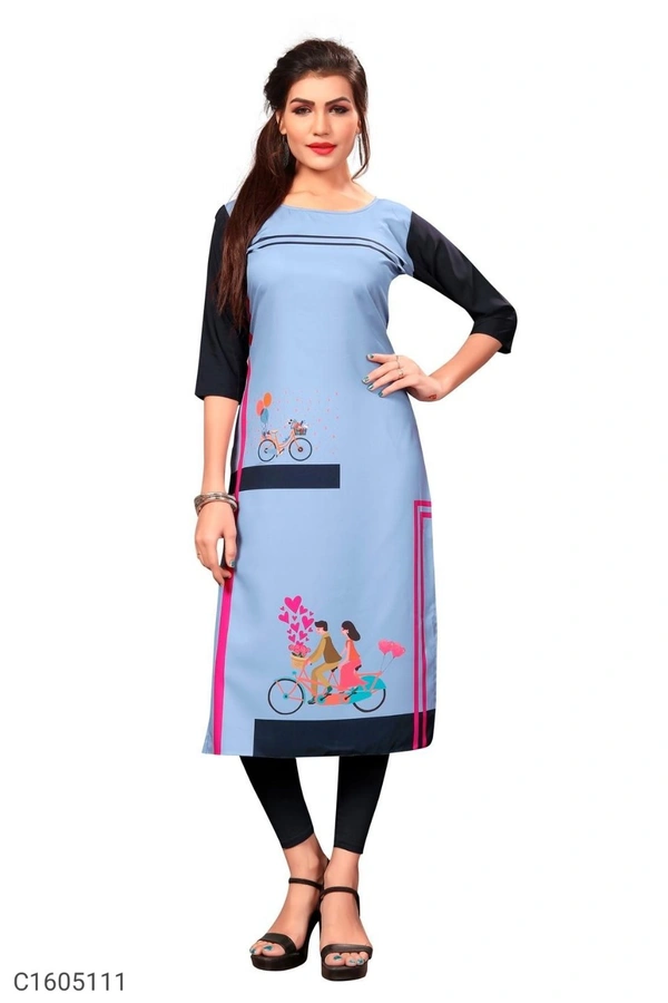 Unique Crepe Digital Printed Kurti - Perano, L