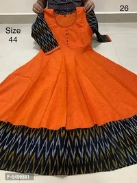 Latest Attractive Cotton Slub Stitched Kurta - Orange, M