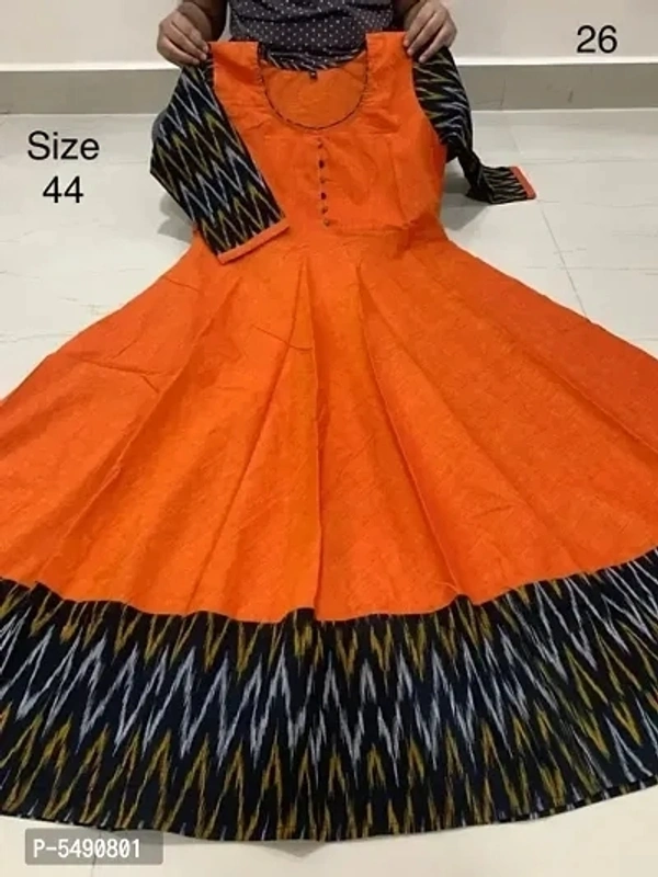 Latest Attractive Cotton Slub Stitched Kurta - Orange, XL