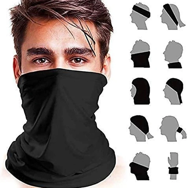 Black Bandana and Face Mask For Boys and Men  - Free