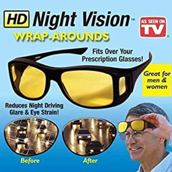 Night Vision Glass for Car and Bike Riding Pack of 2 