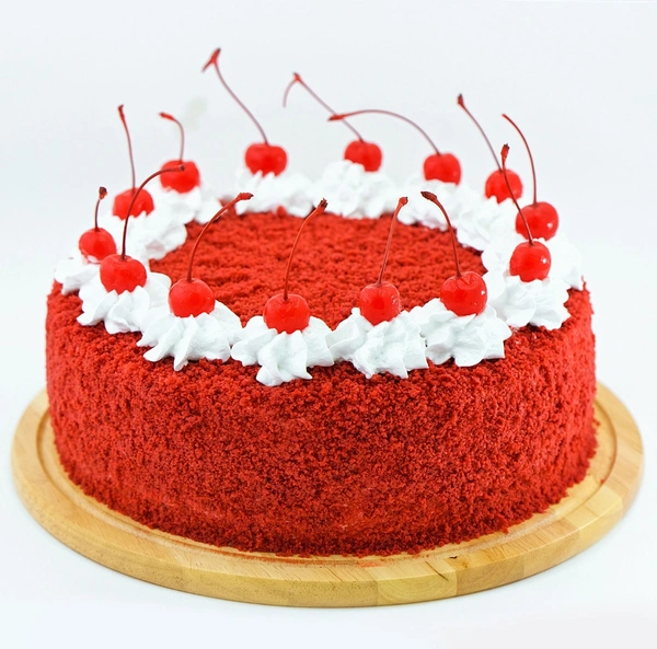 Mouth Watering Red Velvet Cake - Half Kg, Eggless