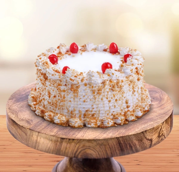 Butterscotch Cake With Cherry On Top - Half Kg, Eggless