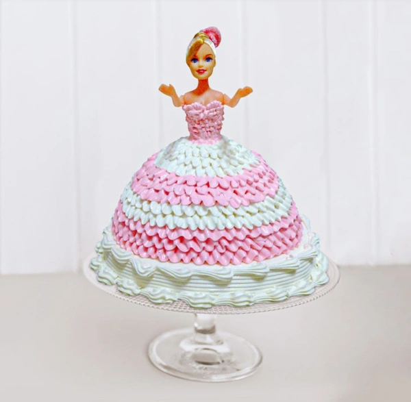 Barbie Doll Cake - 2 KG, Eggless